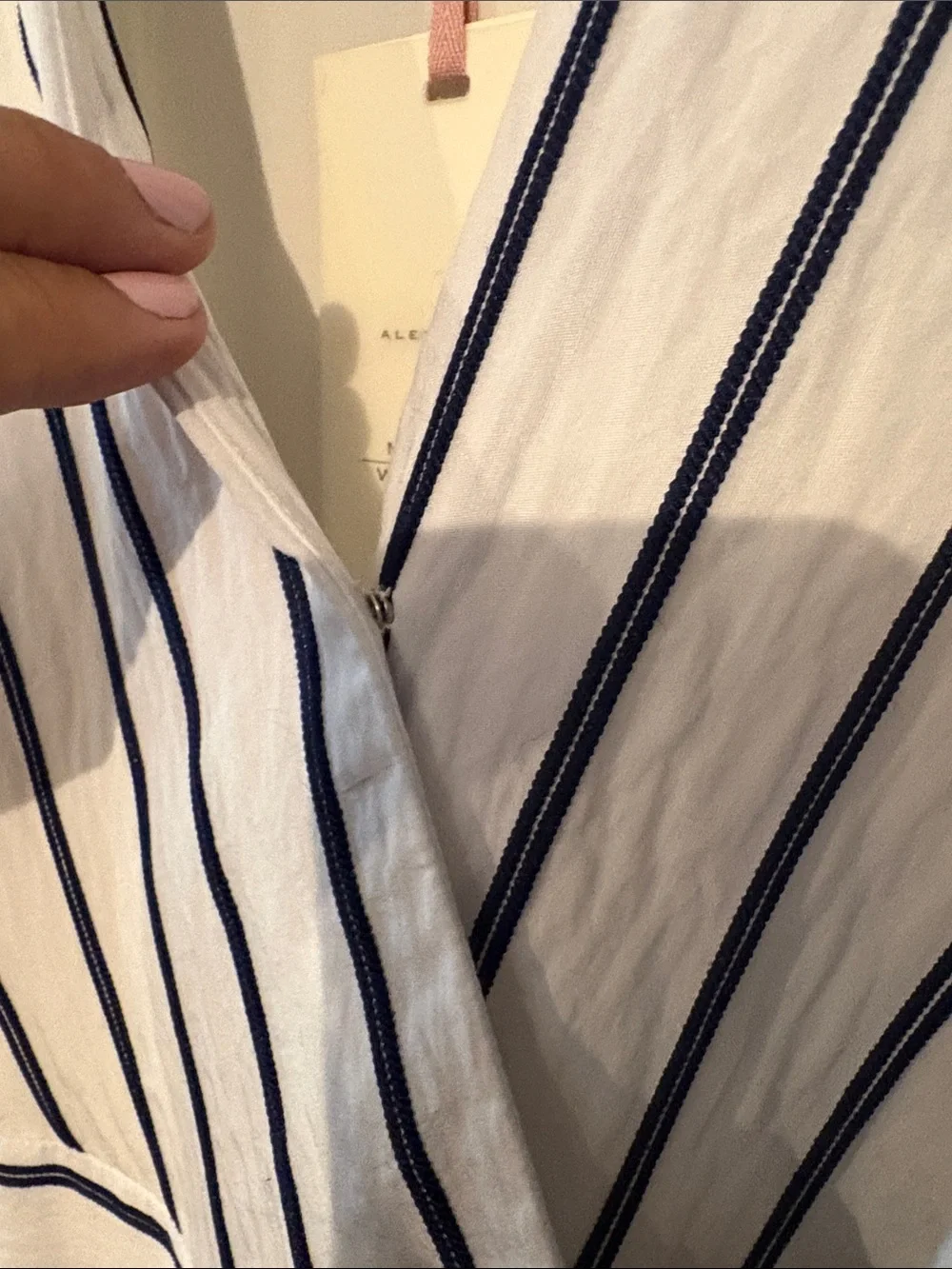 Alex Marie size 12 Sleeveless White Dress with Navy Stripe - Classic Wrap Style - Picture 2 of 6